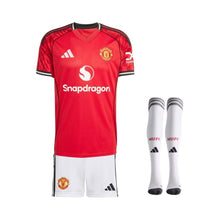 Kit local para niños del Manchester United 25/26