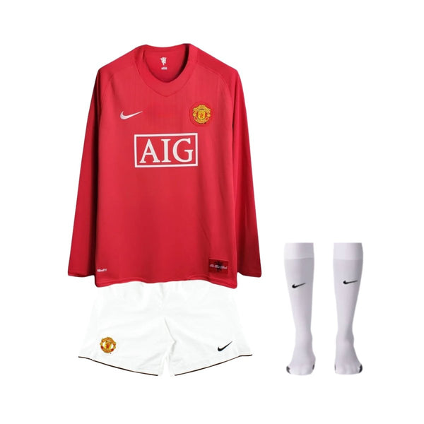 Camiseta local del Manchester United para niños 07/08 - Manga larga